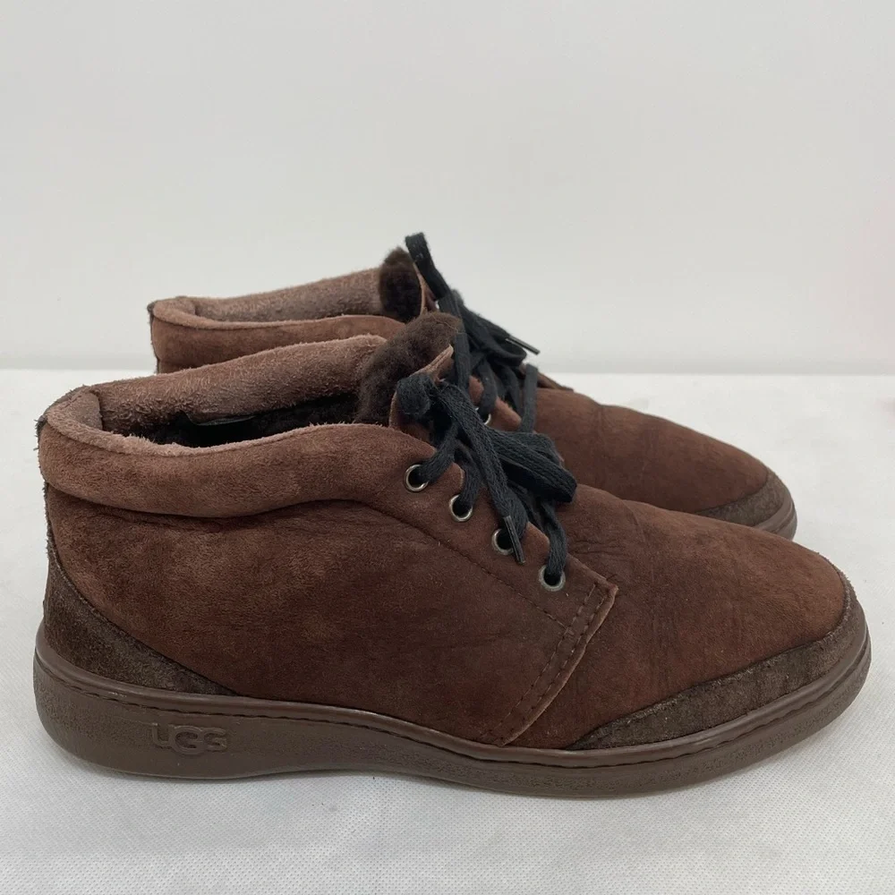 UGG Brown SUEDE Lace Up Wool Lined MEN'S 11M ANKLE CHUKKA Desert BOOTS